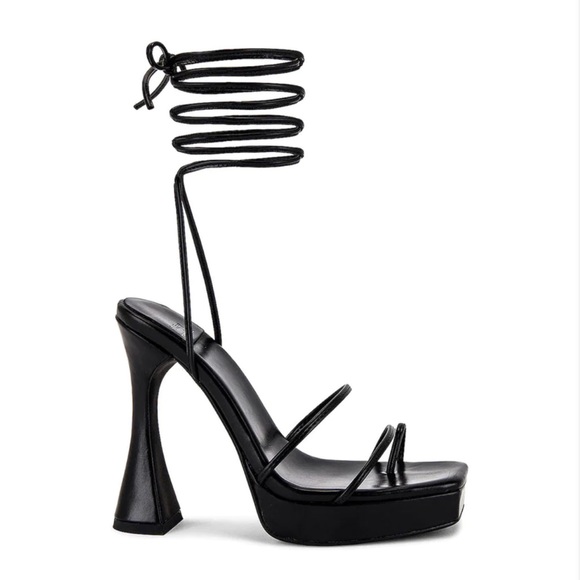 Jeffrey Campbell Primadonna lace up heel in black - Picture 1 of 6